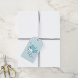 Etiquetas Para Regalos Cute Shark Baby Shower Kawaii Blue Boy