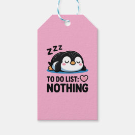 Etiquetas Para Regalos cute sleeping penguin, to do list nothing