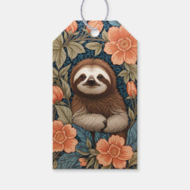 Etiquetas Para Regalos Cute Sloth Elegant Floral William Morris Inspired