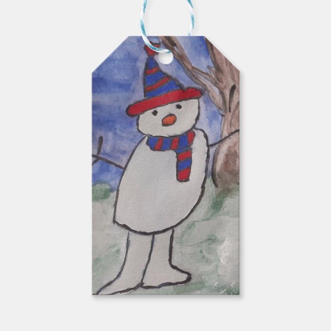 Etiquetas Para Regalos Cute Snowman (Anverso)