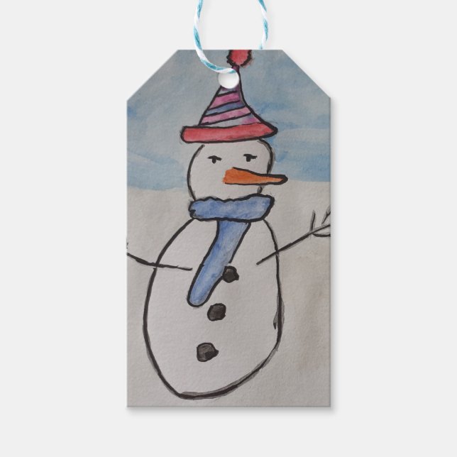 Etiquetas Para Regalos Cute Snowman (Anverso)