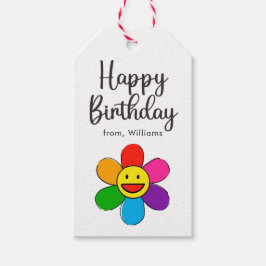 Etiquetas Para Regalos Cute sonríe niños coloridos Feliz cumpleaños