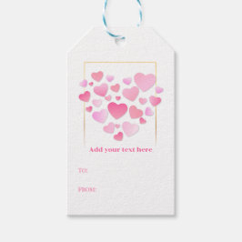 Etiquetas Para Regalos Cute Style Pink Hearts Romantic Valentine's Day