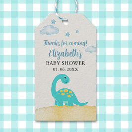 Etiquetas Para Regalos Cute Watercolor Dinosaur Baby shower