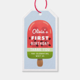 Etiquetas Para Regalos Cute Watermelon Popsicle First Birday Gift Tags