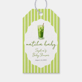 Etiquetas Para Regalos Cute Wavy Matcha Baby Green Baby Shower Favor