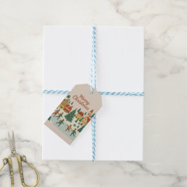Etiquetas Para Regalos Cute Whimsical Winter Town Merry Christmas Card