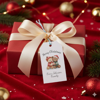 Etiquetas Para Regalos Cute Winter Teddy Bear Christmas Gift Tag