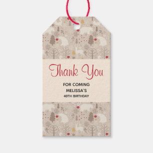 Etiquetas Para Regalos Cute Woodland Animales Nórdicos Patrón Cumpleaños