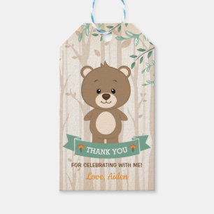 Etiquetas Para Regalos Cute Woodland Bear Forest Birday Baby Shower