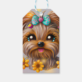 Etiquetas Para Regalos Cute Yorkie Kawaii Puppy