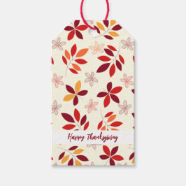 Etiquetas Para Regalos Cuto Feliz Día de Acción de Gracias, patrón de hoj