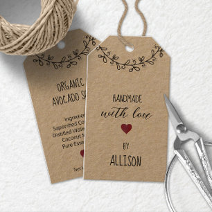 Etiquetas Para Regalos Cuto personalizado hecho a mano con Love Kraft