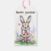 Cuto Vintage Easter Bunny Rabbit Watercolor