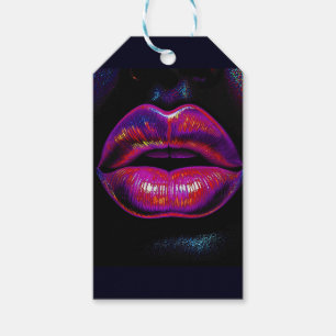 Etiquetas Para Regalos Cyber Venus Lips - Retrato de labios coloridos