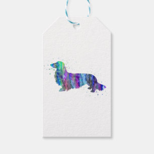 Etiquetas Para Regalos Dachshund, impresión de la acuarela del perro del