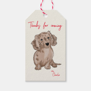 Etiquetas Para Regalos dachshund merle acuarela
