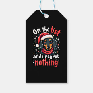Etiquetas Para Regalos Dachshund Santa En La Lista De Traviesos Dachshund
