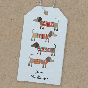 Etiquetas Para Regalos Dachshund Sausage Dog Personalizado