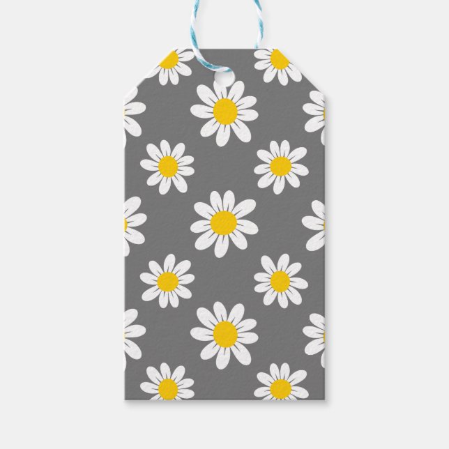 Etiquetas Para Regalos Daisies amarillos blancos (Anverso)