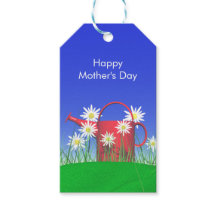 Daisies de Día de la Madre y latas de agua