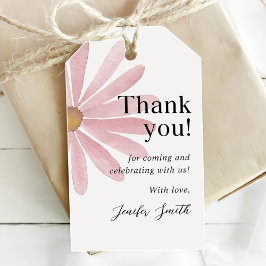 Etiquetas Para Regalos Daisy Pink Chica Primera fiesta de cumpleaños