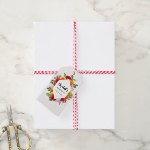 Etiquetas Para Regalos Dalia floral otoñal de boda otoñal