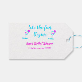 Etiquetas Para Regalos Dama de novia de vidrio rosa azul de vid, comencem