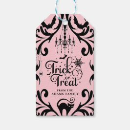 Etiquetas Para Regalos Damask Glam Trick o Trate Halloween