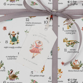 Etiquetas Para Regalos Danzas de damas | 12 días feriados de Navidades