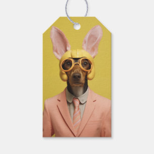 Etiquetas Para Regalos Dapper Easter Bunny Dog