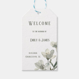 Etiquetas Para Regalos Dark Sage Green Botanical Wedding