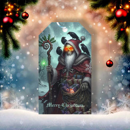 Etiquetas Para Regalos Dark Santa of Shadows – Gothic Christmas Skeleton 
