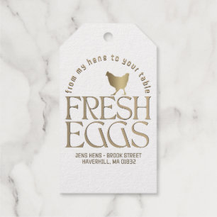 Etiquetas Para Regalos De mis gallinas a tu mesa Cartón FRESH HUEVOS