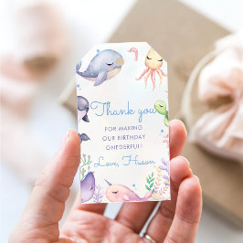 Etiquetas Para Regalos Debajo del mar, fiesta de cumpleaños de vida en el