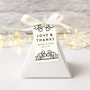 Etiquetas Para Regalos Deco Flourish Wedding Favor Gracias