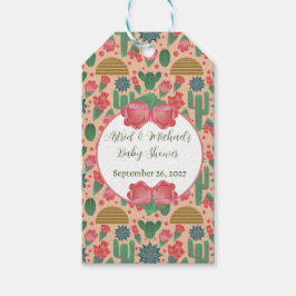 Etiquetas Para Regalos Decoración de Baby Shower con flores rosadas de Ru