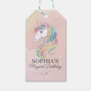 Etiquetas Para Regalos Decoración de fiesta de cumpleaños de unicornio de