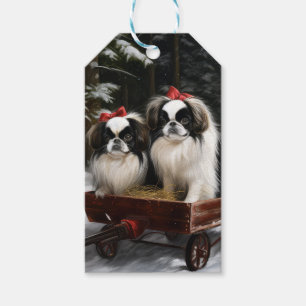 Etiquetas Para Regalos Decoración de los Navidades Chin Snowy Sleigh