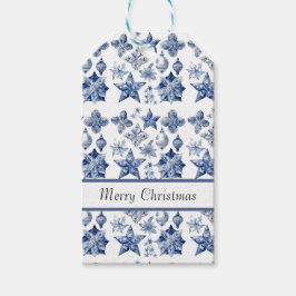 Etiquetas Para Regalos Decoración navidad en el personalizable Azul Delft