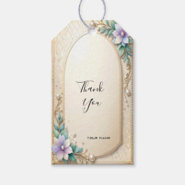 Etiquetas Para Regalos Decorative Floral Frame with Pearls Gift Tag