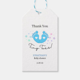 Etiquetas Para Regalos Dedos Pequeños Azules 