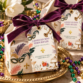 Etiquetas Para Regalos Dejad que los Buenos Tiempos Rueden Mardi Gras