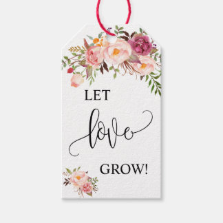 Etiquetas Para Regalos Dejar crecer el amor regalo de la planta color ros