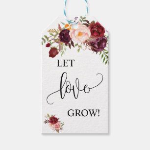 Etiquetas Para Regalos Dejar crecer el amor regalo de la planta marsala f