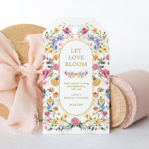 Etiquetas Para Regalos Dejar que el amor florezca coloridas flores silves