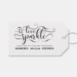 Etiquetas Para Regalos Dejar que el amor parkle elegante Boda de guiones