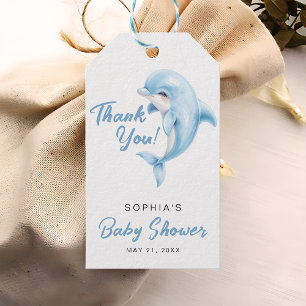 Etiquetas Para Regalos Delfín minimalista Baby Shower Gracias Por Favor