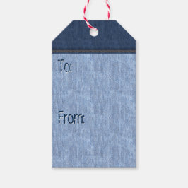 Etiquetas Para Regalos Denim azul con título y reivindicado (de origen)