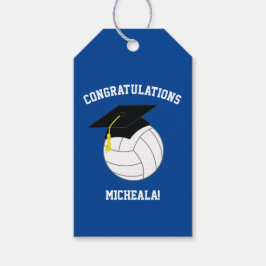 Etiquetas Para Regalos Deportes de graduación de voleibol azul